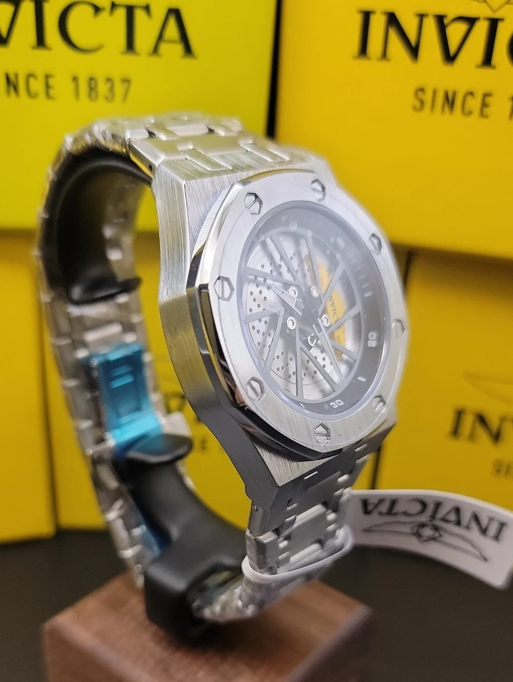 🏁 NEW Invicta Speedway Rim Men's Yellow Brake Caliper Watch 42mm Steel 69487